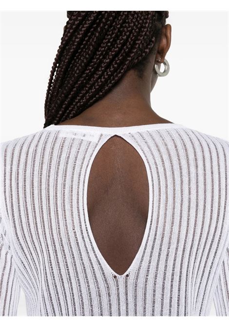 maglia a coste donna bianca ROBERTO COLLINA | 261FXA3700101